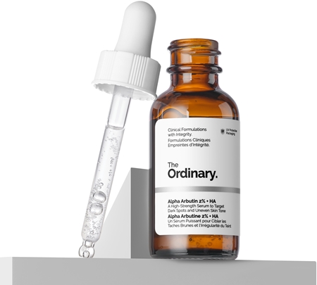 The Ordinary Alpha Arbutin 2% + HA ορός προσώπου για λάμψη με υαλουρονικό οξύ