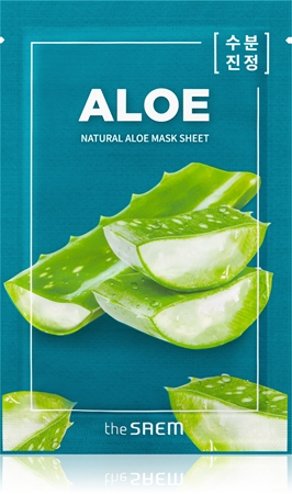 The Saem Natural Mask Sheet Aloe máscara em folha com efeito hidratante e calmante