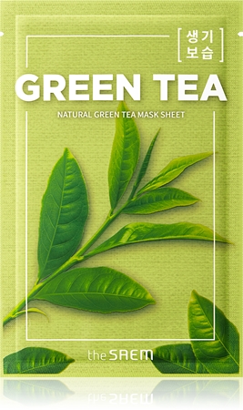 The Saem Natural Mask Sheet Green Tea plátýnková maska s hydratačním a zklidňujícím účinkem
