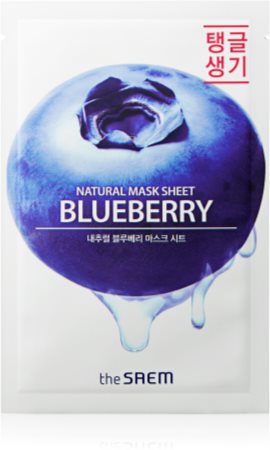 The Saem Natural Mask Sheet Blueberry arcmaszk revitalizáló hatással