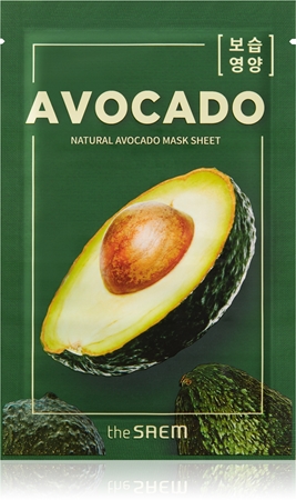 The Saem Natural Mask Sheet Avocado masque tissu extra hydratant et nourrissant