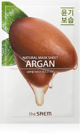 The Saem Natural Mask Sheet Argan maska rozświetlająca w płacie o działaniu nawilżającym