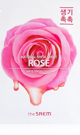 The Saem Natural Mask Sheet Rose máscara em folha com efeito hidratante e revitalizante