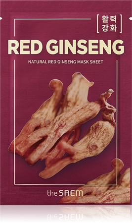 The Saem Natural Mask Sheet Red Ginseng komplex ápoló arcmaszk