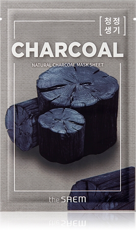 The Saem Natural Mask Sheet Charcoal plátýnková maska s čisticím efektem