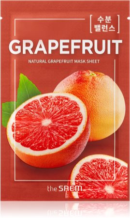 The Saem Natural Mask Sheet Grapefruit platynowa maska nadająca blasku i witalności skórze