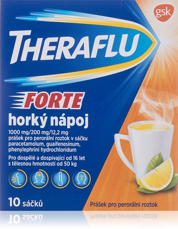 Theraflu Theraflu Forte 1000mg/200mg/12,2mg prášek pro perorální roztok při chřipce a nachlazení