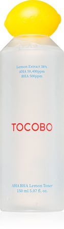 TOCOBO AHA BHA Lemon Toner tónico iluminador para unificar a cor do tom de pele