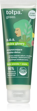 Tołpa Green S.O.S. αναγεννητική και αποτοξινωτική μάσκα για δέρμα της κεφαλής
