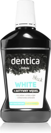 Tołpa Dentica Black White bleichendes Mundwasser mit Aktivkohle
