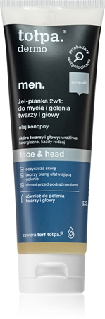 Tołpa Dermo Men Face & Head Geel-vaht raseerimine ja nahapuhastus