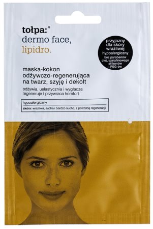 Tołpa Dermo Face Lipidro máscara regeneradora para rosto, pescoço e decote
