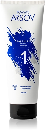 Tomas Arsov Sapphire Blonde Shampoo shampoing neutralisant les reflets jaunes pour les cheveux blonds froids ayant subi une décoloration ou un balayage