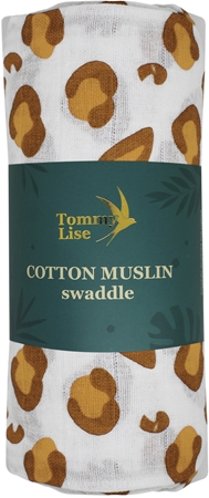 Tommy Lise Muslin Swaddle White Leopard bomullsblöja