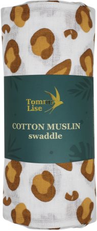 Tommy Lise Muslin Swaddle White Leopard muselina de algodón