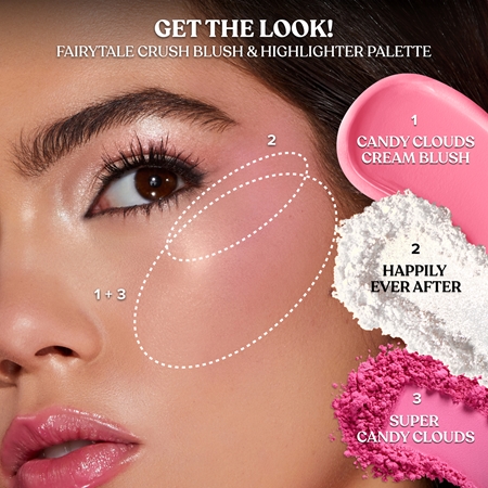 Too Faced Holiday Fairytale Crush Blush & Highlighter Set kontūravimo priemonių ir skaistalų paletė su švytėjimo suteikiančia priemone