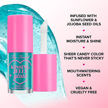 Too Faced Kissing Jelly Lip Oil Gloss aliejinis lūpų blizgis intensyviai drėkinantis