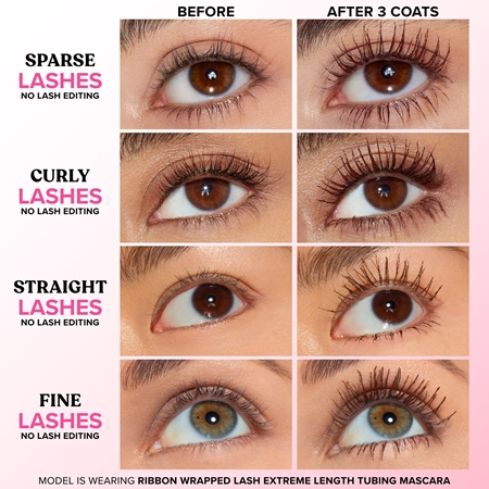 Too Faced Ribbon Wrapped Lash Chocolate ilginamasis blakstienų tušas tankioms blakstienoms