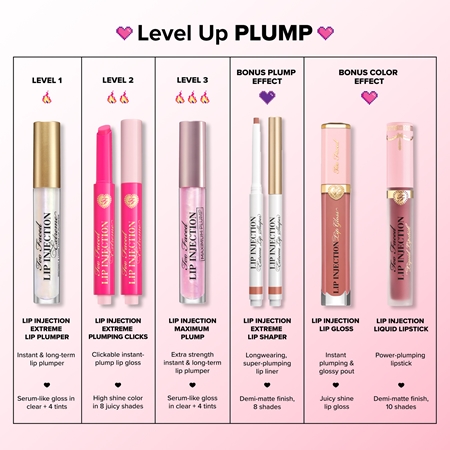 Too Faced Lip Injection Plumping Lip Gloss ilgai išliekantis lūpų blizgesys lūpoms putlinti