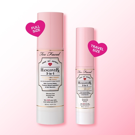 Too Faced Hangover 3-in-1 Replenishing Primer & Setting Spray makiažo pagrindas ir fiksuojamasis purškiklis viename gaivinančio poveikio