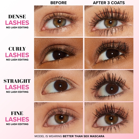 Too Faced Better Than Sex Mascara Travel Size maksimalią apimtį suteikiantis blakstienų tušas