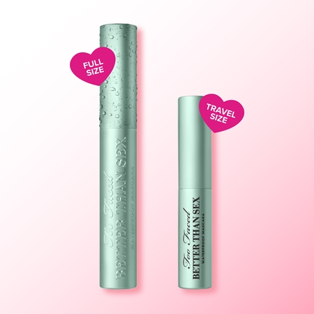 Too Faced Better Than Sex Waterproof Mascara Travel Size apimties suteikiantis vandeniui atsparus blakstienų tušas