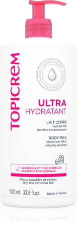 Topicrem UH BODY Ultra-Moisturizing Body Milk lait corporel hydratant en profondeur pour peaux sèches et sensibles