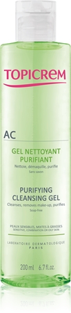 Topicrem AC Purifying Cleansing Gel gel purifiant en profondeur pour peaux grasses sensibles