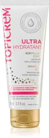 Topicrem UH BODY Ultra-Moisturizing Sparkling Body leche corporal hidratante intensiva con purpurina