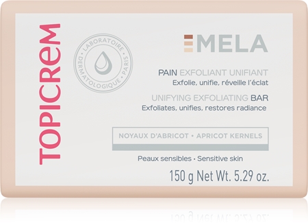 Topicrem MELA Unifying Exfoliating Bar sapun pentru curatare cu efect de exfoliere