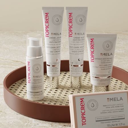 Topicrem MELA Unifying Exfoliating Bar sapun pentru curatare cu efect de exfoliere