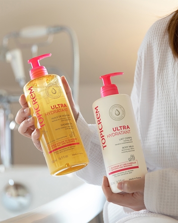 Topicrem UH BODY Shower Oil huile nettoyante hydratante pour peaux sèches et sensibles