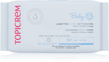 Topicrem BABY Cleansing Water Wipes Toalhitas húmidas para a limpeza das crianças