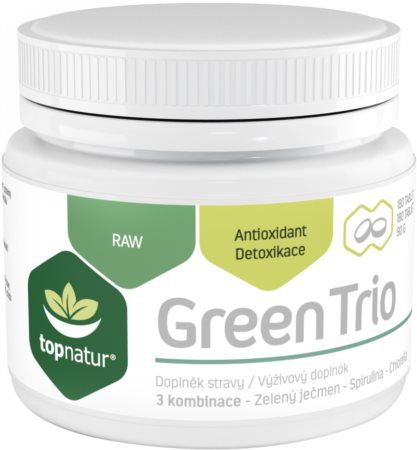 Topnatur Green Trio tablety na detoxikáciu organizmu a podporu imunity
