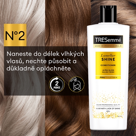 TRESemmé Lamellar Shine rozjasňující kondicionér pro lesk a snadné rozčesávání vlasů