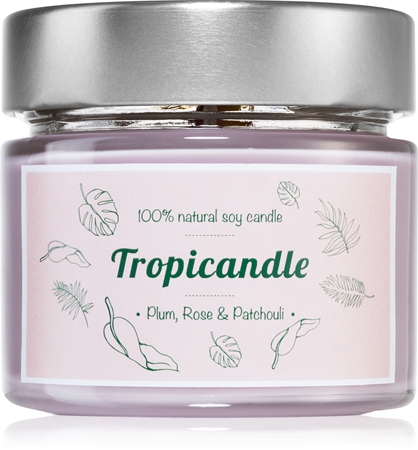 Tropicandle Plum, Rose & Patchouli ароматна свещ