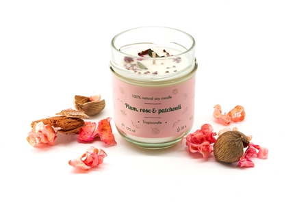 Tropicandle Plum, Rose & Patchouli scented candle