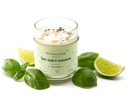 Tropicandle Lime, Basil & Mandarin scented candle