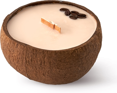 Tropicandle Coffee Mocha vonná svíčka s dřevěným knotem