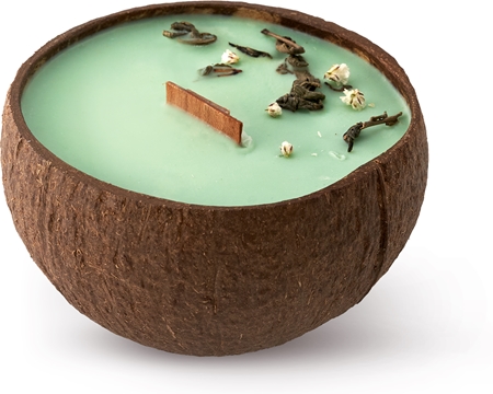 Tropicandle Green Tea doftljus trä wick