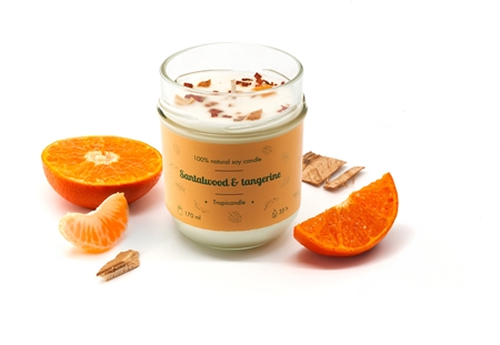 Tropicandle Santalwood & Tangerine vonná sviečka