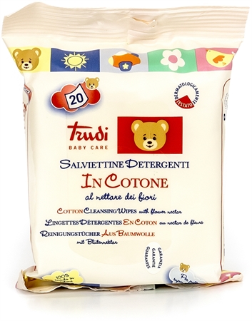 Trudi Baby Care bavlněné čisticí vlhčené ubrousky s květinovým nektarem