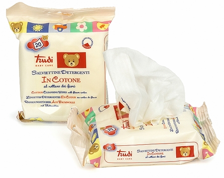 Trudi Baby Care bavlněné čisticí vlhčené ubrousky s květinovým nektarem