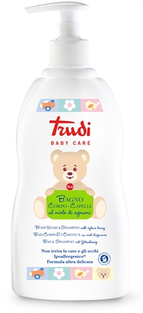 Trudi Baby Care dětské koupelové mléko a šampon s medem z citrusů
