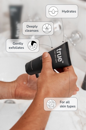 true men skin care Daily face wash with gentle scrubs hámlasztó tisztító gél uraknak