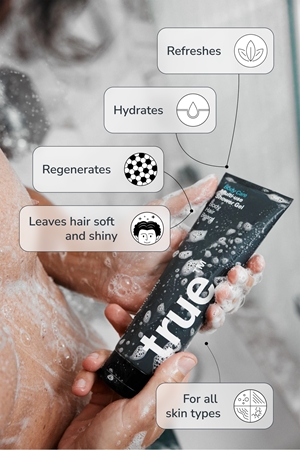 true men skin care Multi-use Shower Gel gel doccia per viso, corpo e capelli per uomo