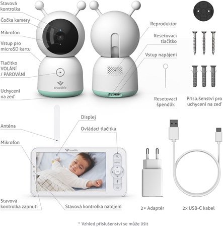 TrueLife NannyCam R7 Dual Smart digitální video chůvička