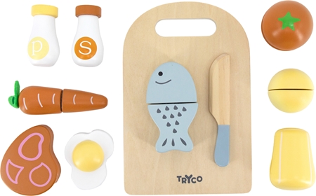 Tryco Wooden Chopping Board With Food juguete de madera