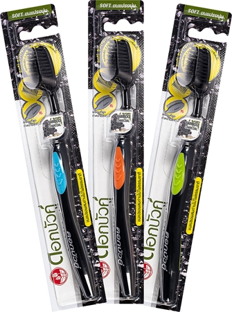 Twin Lotus Bamboo Charcoal brosse à dents au charbon actif soft