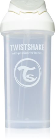 Twistshake Straw Cup White láhev s brčkem